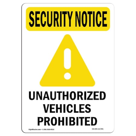 OSHA SECURITY NOTICE, 12 Height, 18 Width, Decal